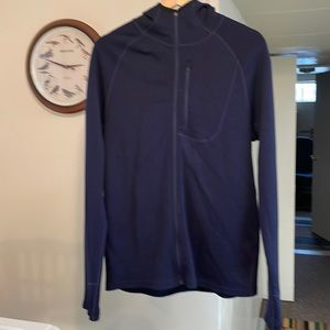 Vintage Ibex wool zip up sweater in navy blue